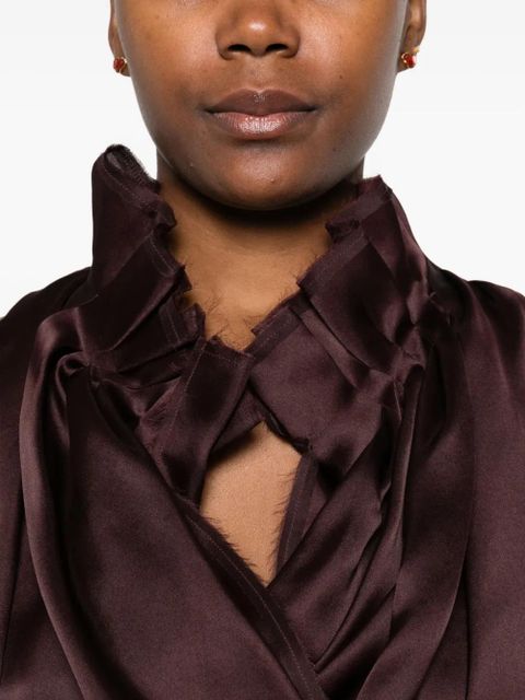 KHAITE Meegan draped top - Brown