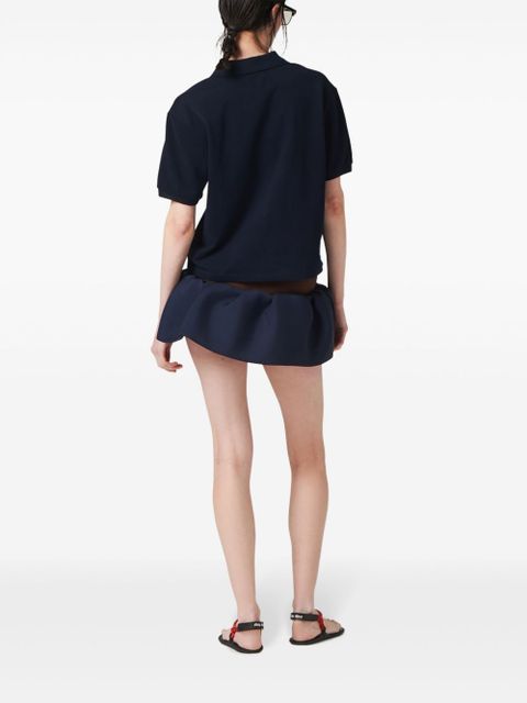 Miu Miu logo-embroidered polo shirt - Blue - zdjęcie produktu nr 2