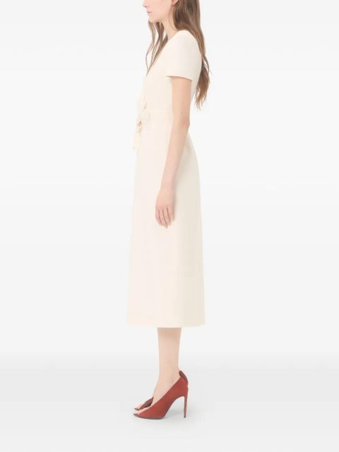 Valentino Garavani embroidered crepe couture dress - Neutrals