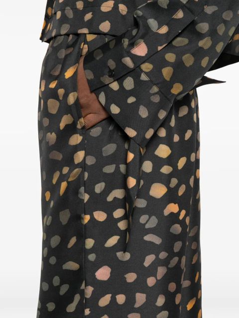 Nanushka elasticated waist dotted trousers - Black