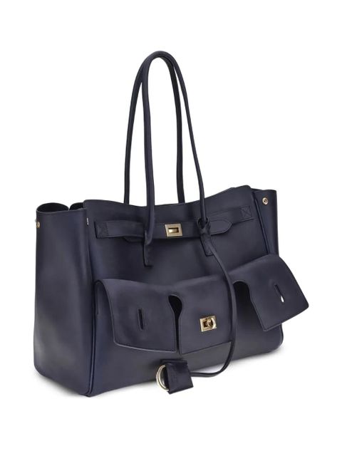 Balenciaga medium Bel Air leather shoulder bag - Blue