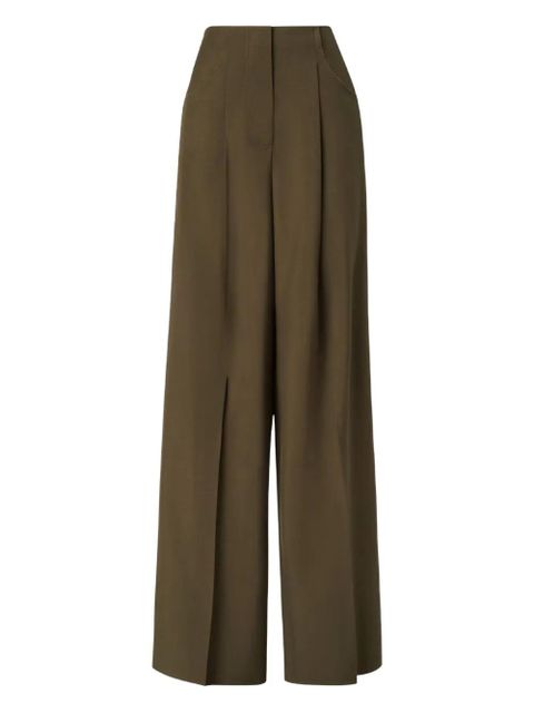 FENDI pleat-detail wide-leg trousers - Green - zdjęcie produktu nr 1