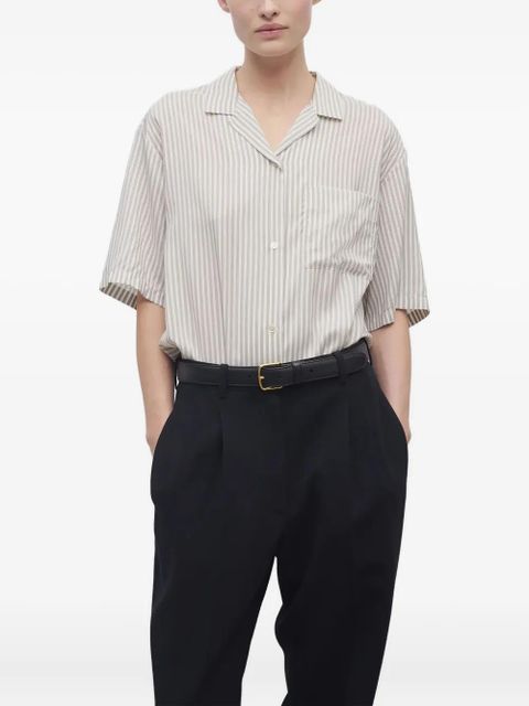 The Row striped short-sleeve shirt - White