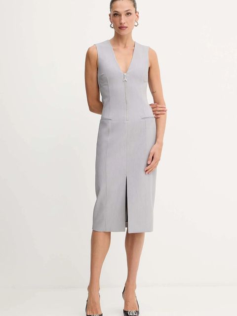 Patrizia Pepe sukienka kolor szary midi dopasowana 2A3001 A498 - zdjęcie produktu nr 1