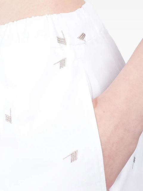 The Attico logo-embroidered trousers - White