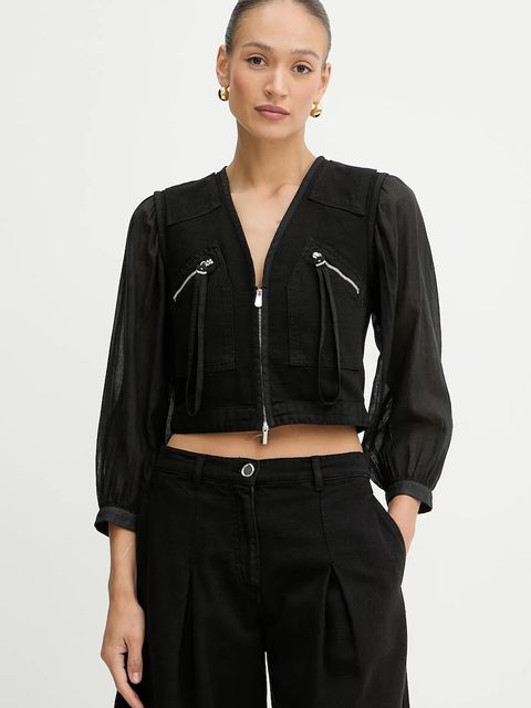 Pinko koszula bawełniana damska kolor czarny regular 105253 A2MI