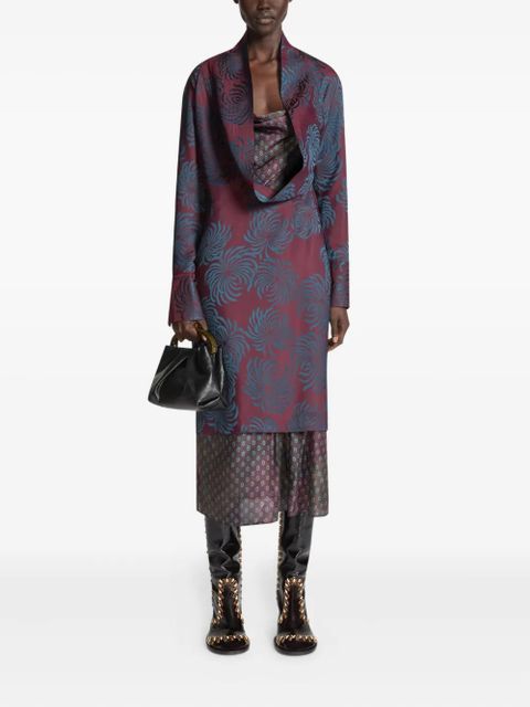 DRIES VAN NOTEN geometric-pattern midi dress - Red - zdjęcie produktu nr 2