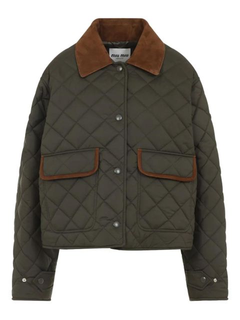 Miu Miu quilted bomber jacket - Green - zdjęcie produktu nr 1