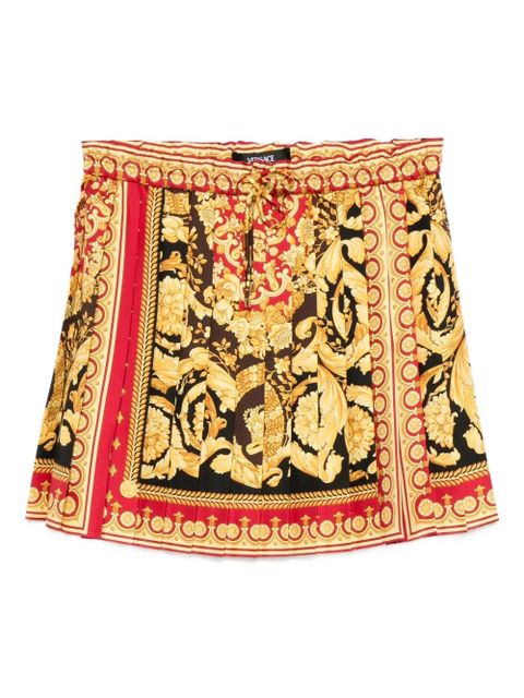 Versace Barocco-print pleated mini skirt - Black - zdjęcie produktu nr 1