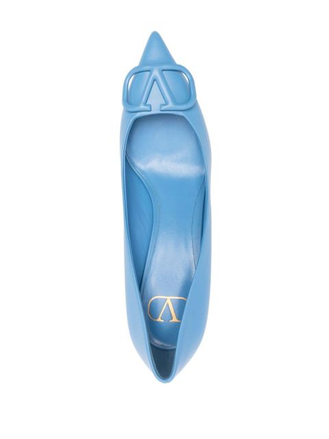 Valentino Garavani 70mm VLogo Signature leather pumps - Blue