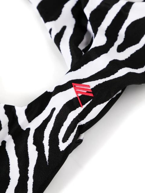 The Attico twist-detailing zebra-print bikini - White