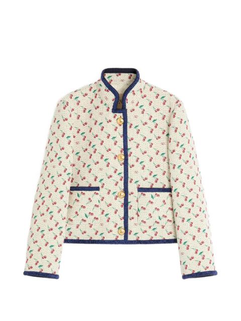 Valentino Garavani padded Caban with Cherryfic-print jacquard - Neutrals - zdjęcie produktu nr 1