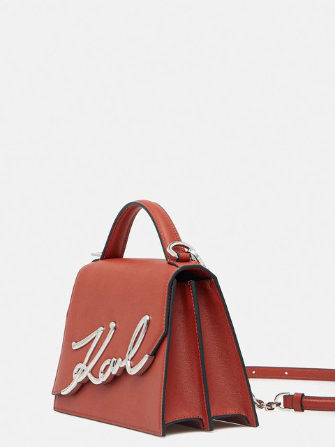 Karl Lagerfeld torebka skórzana K/SIGNATURE kolor pomarańczowy A1W30036 - zdjęcie produktu nr 2