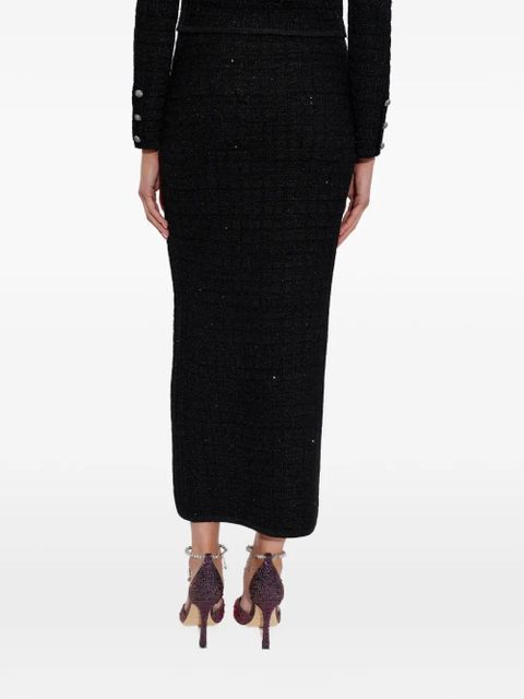 Alessandra Rich sequin-embellished knitted midi skirt - Black