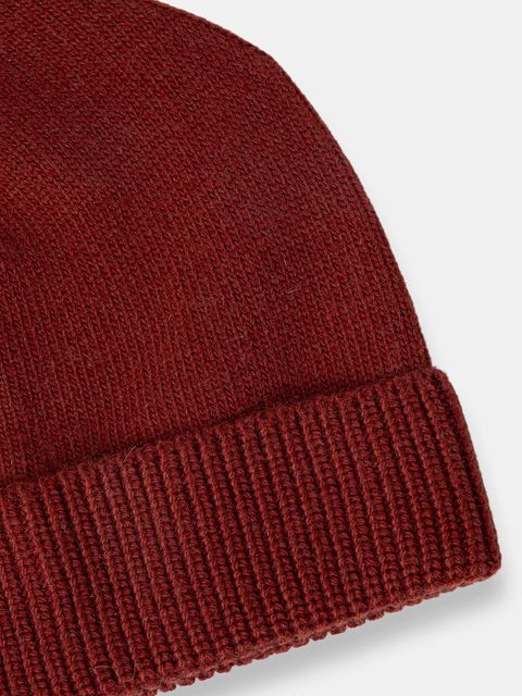 Sisley czapka z dodatkiem wełny kolor bordowy z cienkiej dzianiny 122HM0502