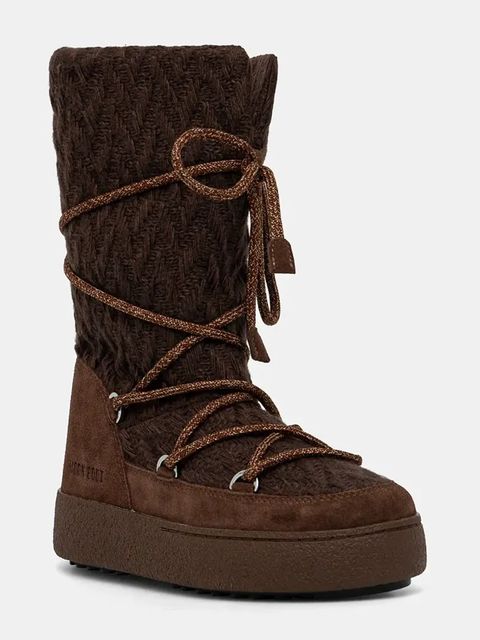 Moon Boot śniegowce MB X GIR LTRACK KNIT kolor brązowy 80D2450230-M062 - zdjęcie produktu nr 1