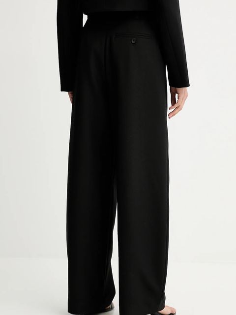 Miss Sixty spodnie wełniane damskie kolor czarny szerokie high waist 6S3PJ57700