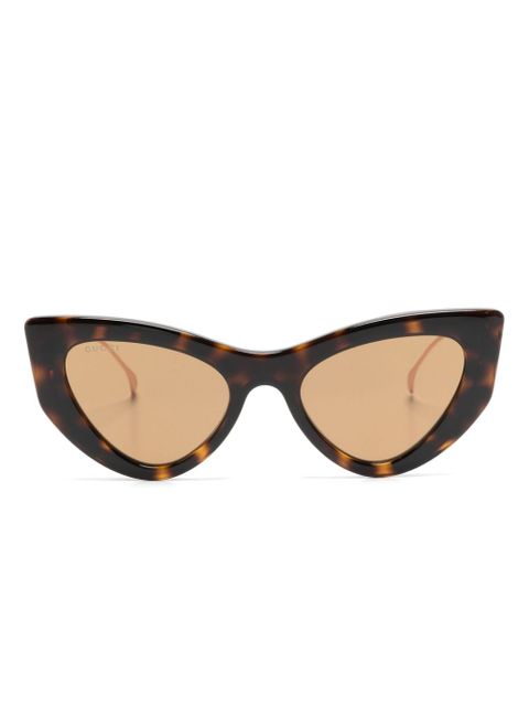 Gucci Eyewear tortoiseshell-effect cat-eye sunglasses - Brown