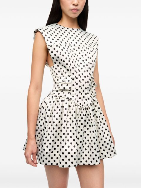 GANNI polka dot-print mini dress - White