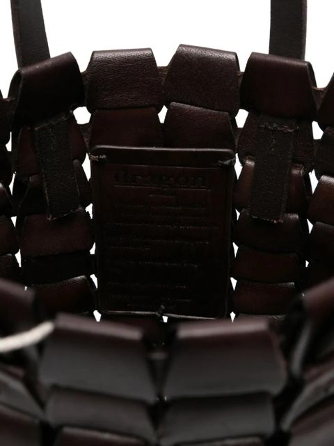 DRAGON DIFFUSION leather woven tote bag - Black