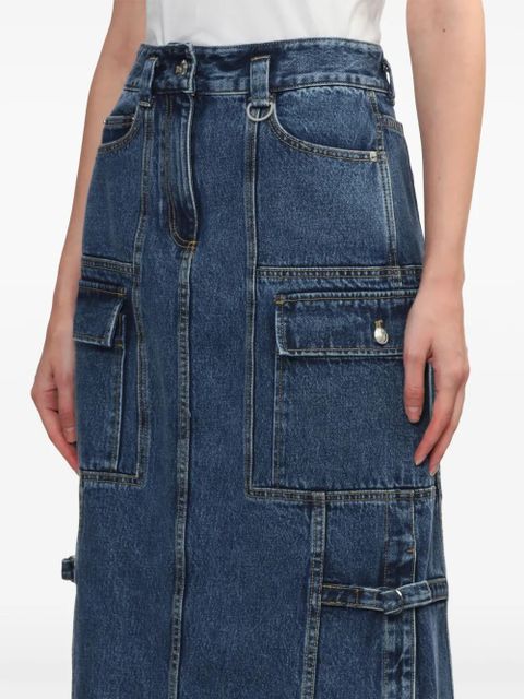 3.1 Phillip Lim denim cargo midi skirt - Blue