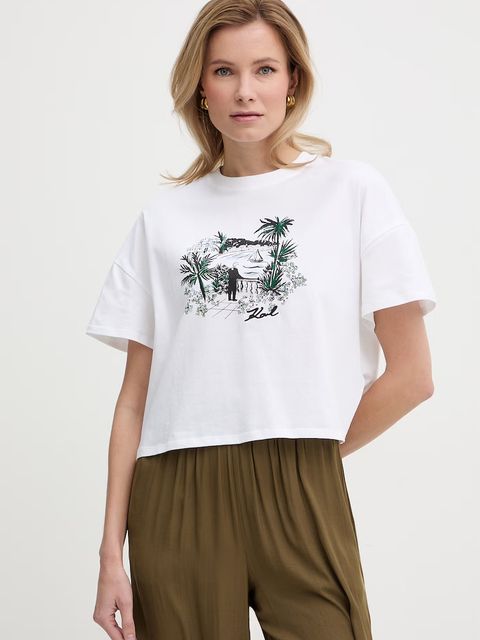 Karl Lagerfeld t-shirt damski bawełniany - zdjęcie produktu nr 1