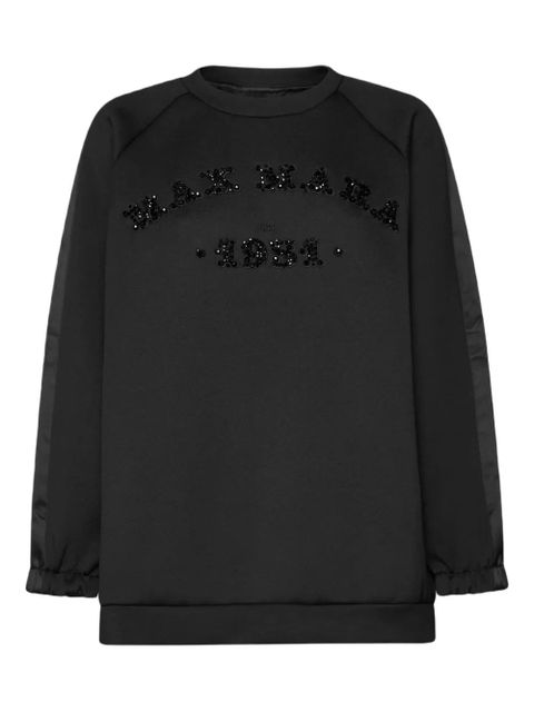 Max Mara embellished satin-panel sweatshirt - Black - zdjęcie produktu nr 1