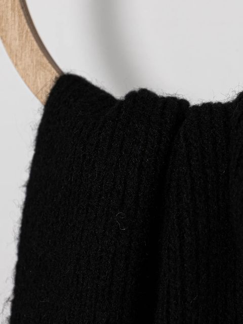 Karl Lagerfeld szalik z domieszką wełny K/SIGNATURE damski kolor czarny z aplikacją A4W33028 - zdjęcie produktu nr 2