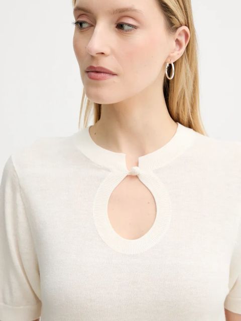 By Malene Birger sweter z domieszką wełny TALA damski kolor beżowy lekki 103209