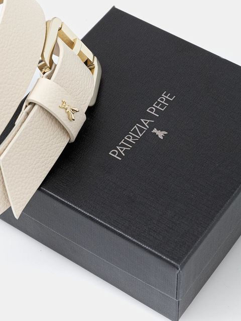 Patrizia Pepe pasek skórzany damski kolor beżowy CW8684 L001 - zdjęcie produktu nr 2