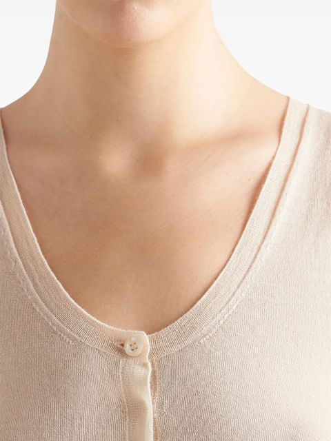 Prada buttoned cashmere tank top - Neutrals