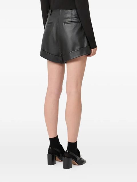 Sportmax belted cuffed leather shorts - Black - zdjęcie produktu nr 2