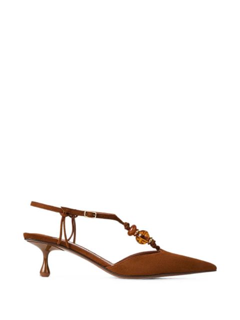 Jimmy Choo Lauri bead-embellished pumps - Brown - zdjęcie produktu nr 1