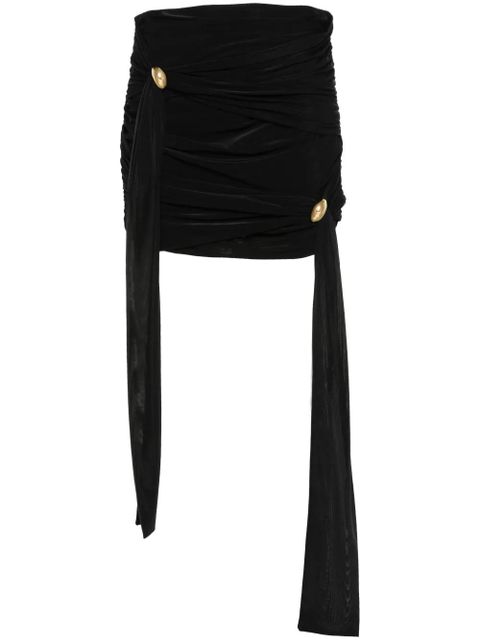 Blumarine sash-detail draped mini skirt - Black - zdjęcie produktu nr 1