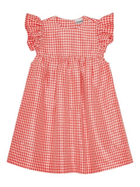 GANNI gingham-print dress - Red - zdjęcie produktu nr 1