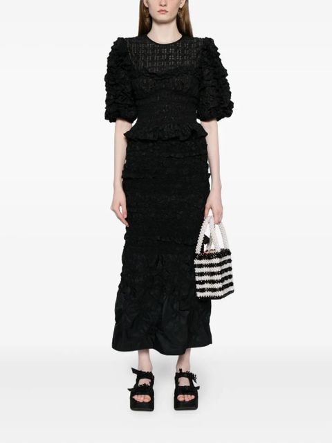 Cecilie Bahnsen ruffled-detail organza top - Black - zdjęcie produktu nr 2