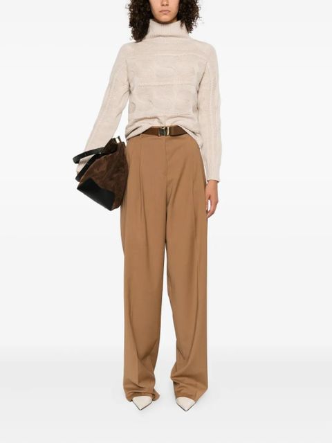Max Mara pleated belted trousers - Brown - zdjęcie produktu nr 2