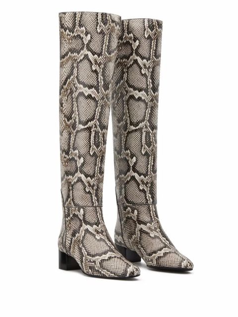 Giuseppe Zanotti Doreen snakeskin-effect boots - Brown - zdjęcie produktu nr 2