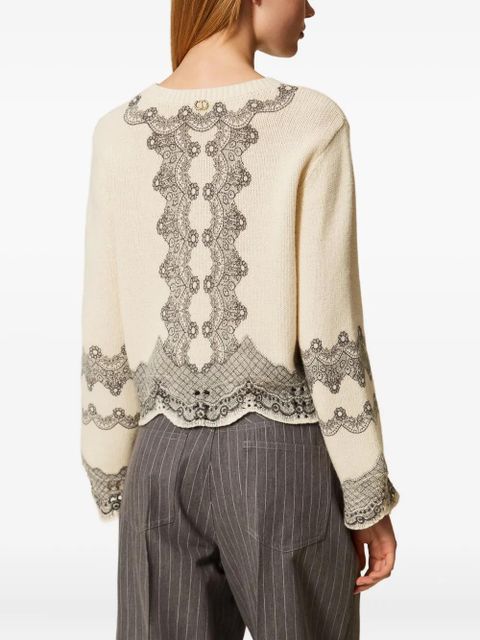 TWINSET patterned knitted top - Neutrals