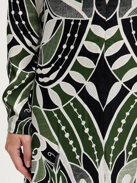 Farm Rio sukienka kolor zielony maxi rozkloszowana 338655