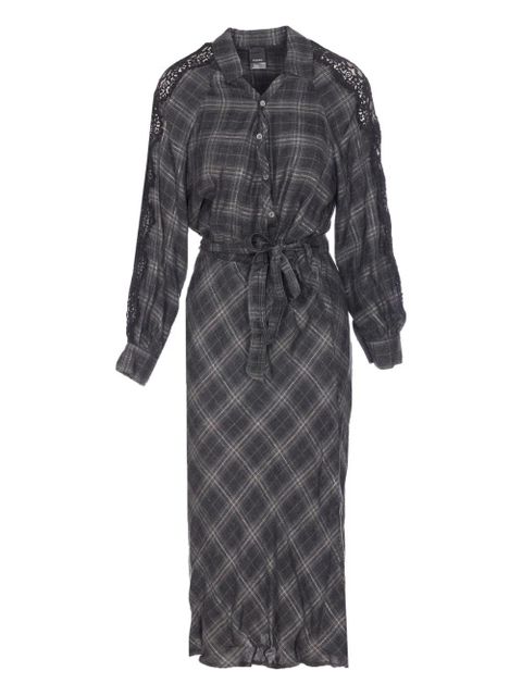 PINKO Osane check maxi dress - Grey