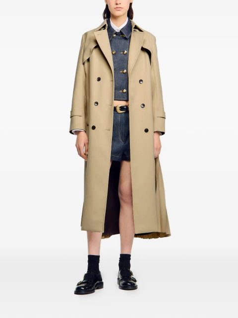 SANDRO belted double-breasted trench - Brown - zdjęcie produktu nr 2
