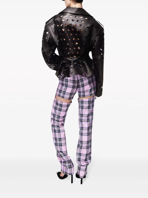 AREA Checked trousers - Pink