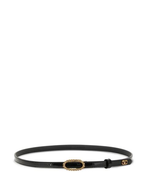 Valentino Garavani embellished-logo buckle belt - Black - zdjęcie produktu nr 1