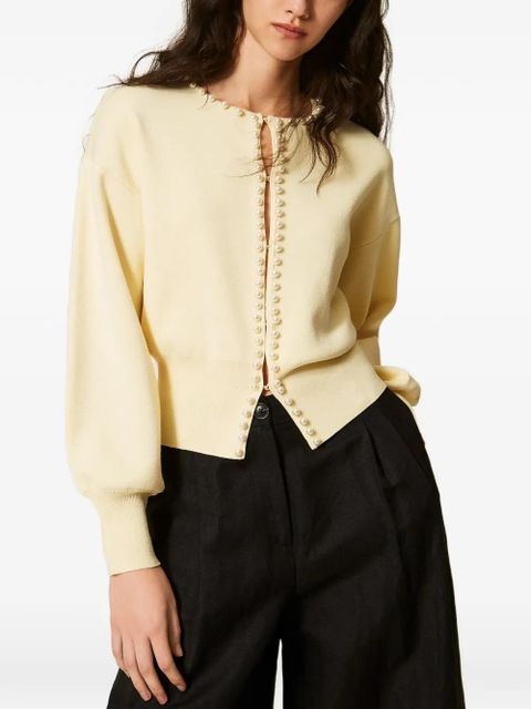 TWINSET pearl-embellished cardigan - Yellow - zdjęcie produktu nr 2