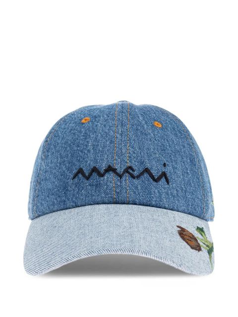 Marni embroidered denim cap - Blue - zdjęcie produktu nr 1