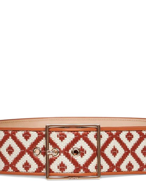 Max Mara raffia-effect wide fabric belt - Brown - zdjęcie produktu nr 2