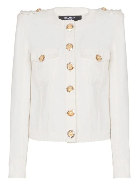 Balmain canvas cropped jacket - White - zdjęcie produktu nr 1