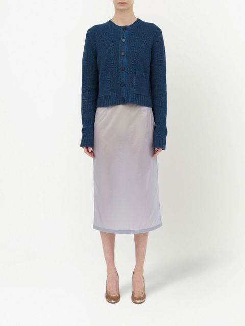 Maison Margiela basket-weave round-neck cardigan - Blue - zdjęcie produktu nr 2