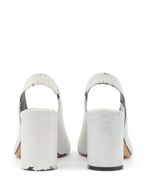 MM6 Maison Margiela painterly-print slingback sandals - White